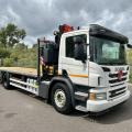 SCANIA P320 6x2 Rear Steer Flat with Fassi F175 Crane