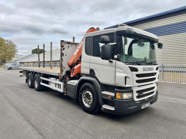 SCANIA P320 2016(66) 6x2 10 Tyre Rearlift Flatbed with Atlas 120.2E Crane